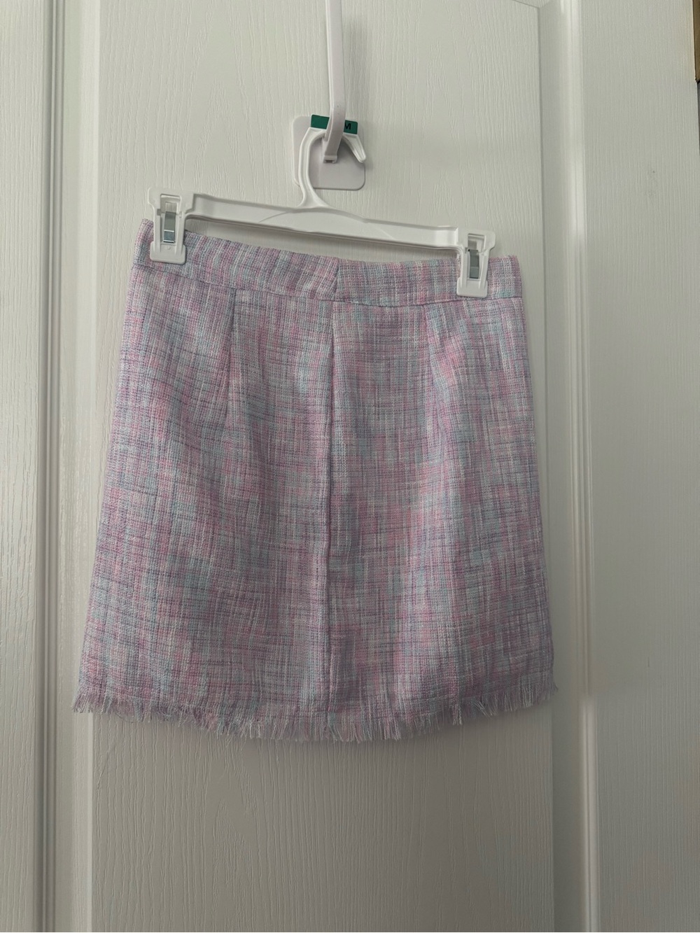 SHEIN Pastel Pink & Light Blue Tweed Mini Skirt